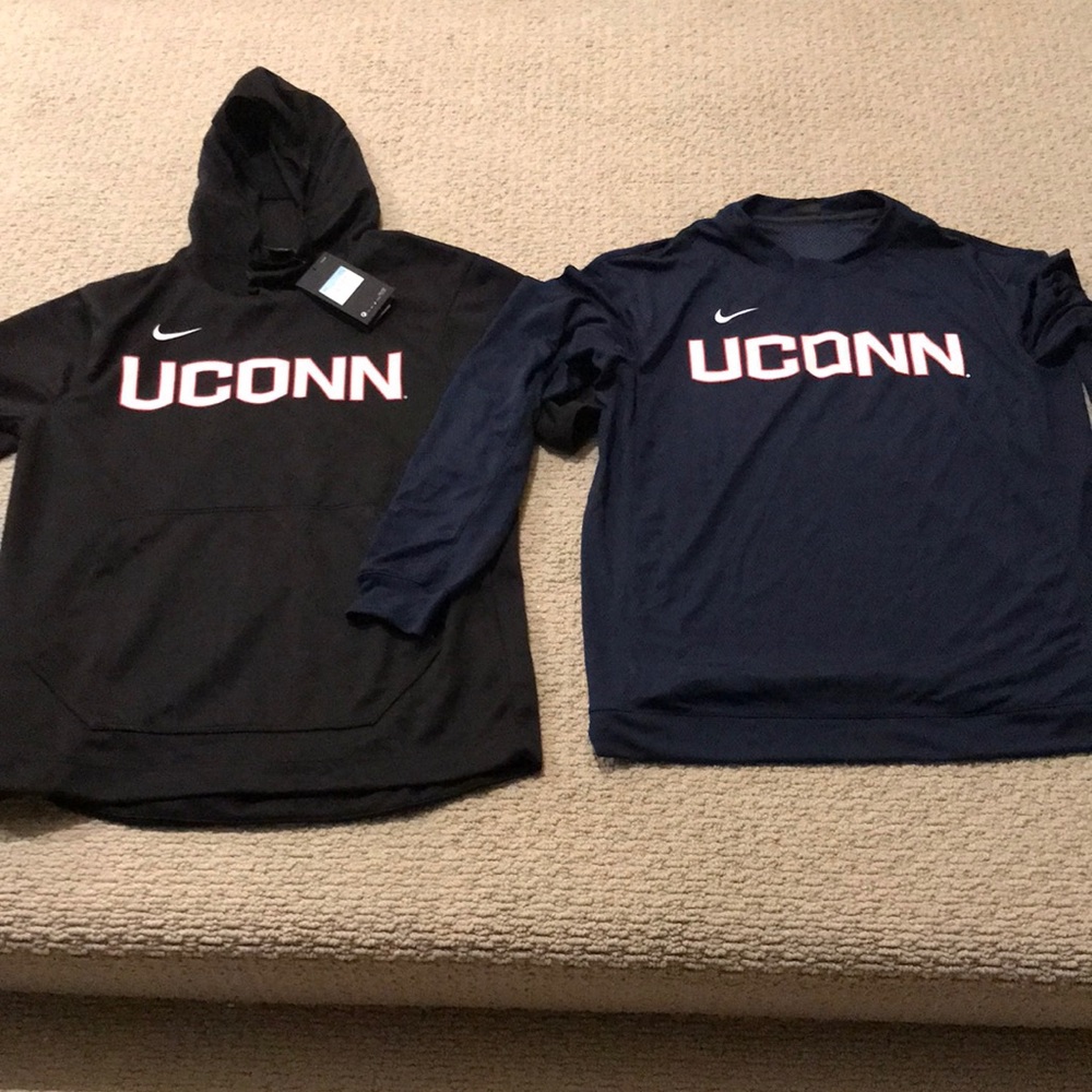 Nike UConn Huskies dri-fit long sleeve and short sleeve hoodie, Men’s M, NWT